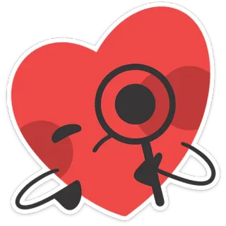 ❤️ cuore, amore, simbolo, cartone animato, carino, personaggio whatsapp sticker