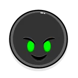 😠 circle, face, green eyes, evil, cartoon telegram sticker