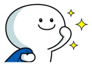 😏 Cartoon, Glitzer, Niedlich, Lächelnd, Weiß, Figur whatsapp sticker