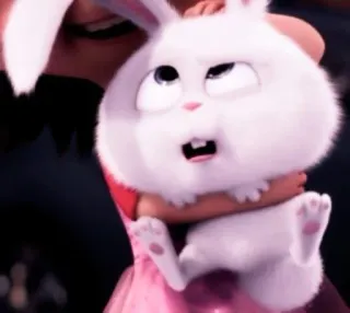 🐰 Snowball The Secret Life of Pets Desenho animado, Animal, Coelho, Coelhinho, Branco whatsapp sticker