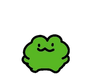 💚 frosch, niedlich, grün, tier, cartoon, illustration whatsapp sticker