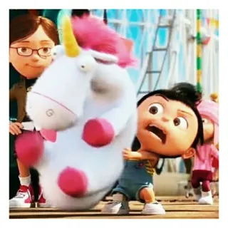 😤 Agnes Despicable Me kartun, unicorn, gadis, Despicable Me, animasi telegram sticker