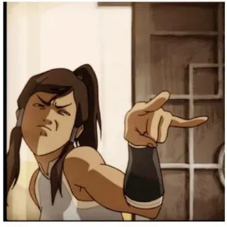 😒 Korra The Legend of Korra dessin animé, personnage, Nickelodeon, Avatar, Korra, geste, La Légende de Korra telegram sticker