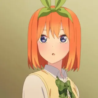 ❓ Yotsuba Nakano The Quintessential Quintuplets anime, menina, cabelo laranja, fofa, uniforme escolar telegram sticker
