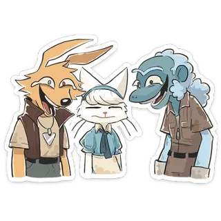 😁 擬人化, 動物キャラクター, 漫画, グループ, ステッカー telegram sticker
