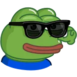😎 Pepe the Frog Pepe, Frosch, Meme, Sonnenbrille, Cool, Internet Meme whatsapp sticker