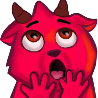 😯 monster, pink, cute, surprised, hands telegram sticker