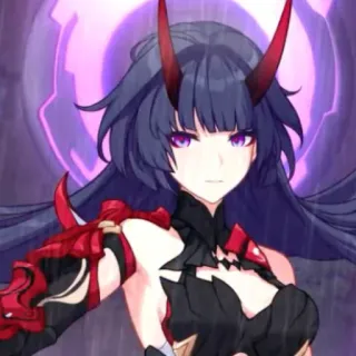 👿 Anime, Personnage, Violet, Cornes, Fantaisie, Femme whatsapp sticker
