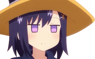 😏 anime, manga, cartoon, character, girl, hat telegram sticker