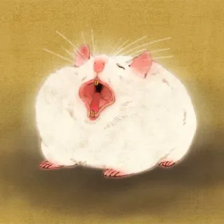 🐹 rodent, mouse, cute, animal, white, yawning telegram sticker