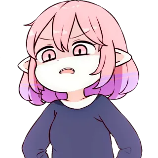🌨 Anime, Gadis, Rambut pink, Imut, Kartun, Karakter, Ekspresi telegram sticker