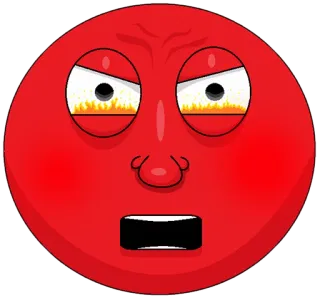 😡 angry, red, emoji, cartoon, face, expression telegram sticker