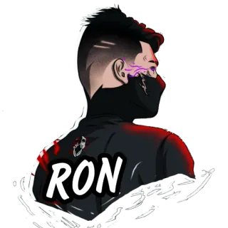 🖤 RON cartone animato, personaggio, soprannome, arte digitale telegram sticker