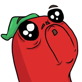 🥺 스티커, 만화, 빨간색, 귀여운, 눈 telegram sticker