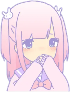 ☺️ gadis anime, kawaii, imut, pastel, kartun whatsapp sticker