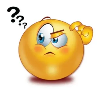 😍 emoji, confused, thinking, question, doubt, expression, yellow face telegram sticker