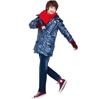 😄 Adolescente, Moda coreana, Roupa de inverno, Retrato, Jovem, Asiático telegram sticker