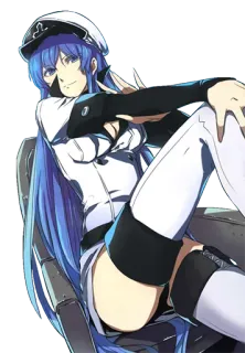 😏 Esdeath Akame ga Kill! Anime, blauw haar, vrouw, algemeen, ijs telegram sticker