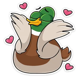 💞 pato, amor, corações, fofo, animal telegram sticker