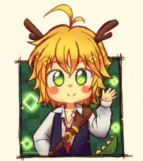 👋 Meliodas Seven Deadly Sins anime, chibi, meliodas, seven deadly sins, fantasy, manga telegram sticker
