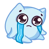 😢 chorando, triste, lágrimas, emocional, kawaii, fofo, desenho animado, azul telegram sticker