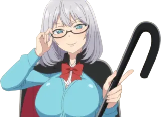 🤓 Anime, Dziewczyna, Okulary, Postać, Słodkie, Uśmiechnięta telegram sticker