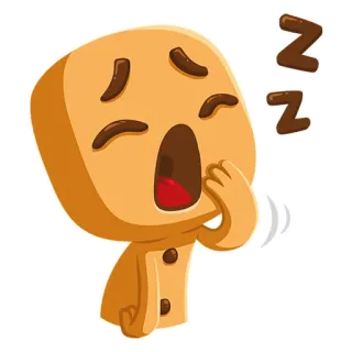 😴 emoji, sleepy, tired, cute, biscuit telegram sticker