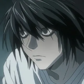 🍎 L Lawliet Death Note L, Death Note, Anime, Detetive, Mangá telegram sticker