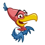 😂 kartun, burung bangkai, burung, hewan, tersenyum, lucu whatsapp sticker