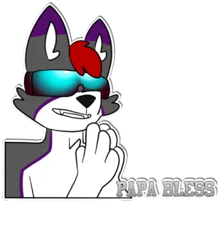 🙏 PAPA BLESS Furry, Lobo, Personaje, Dibujo animado telegram sticker