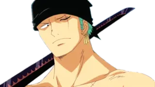 😒 Roronoa Zoro One Piece anime, swordsman, pirate, roronoa zoro, one piece telegram sticker