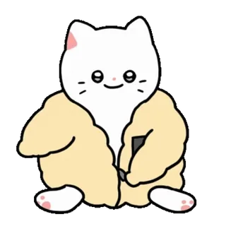 ❤️ chat, mignon, veste, animal, autocollant, kawaii telegram sticker