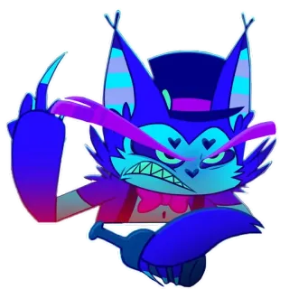 🖕 kartun, kucing, gestur ofensif, jari tengah, ungu, marah telegram sticker