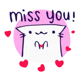 😙 miss you gato, amor, saudades, adesivo, fofo, desenho animado, coração telegram sticker
