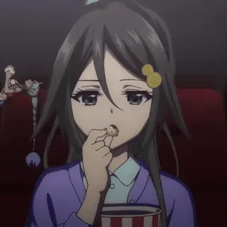 🖤 Anime, Gadis, Film, Popcorn telegram sticker