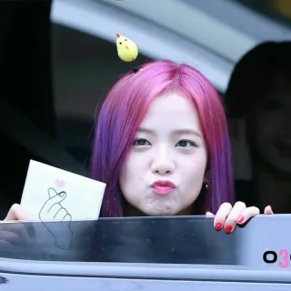 ❣ woman, girl, purple hair, love, heart telegram sticker