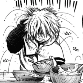 ⚔ Manga, Niño, Comida, Comiendo, Sucio, Dibujo telegram sticker