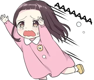 😭 AAAAAAA Anime, weinen, Mädchen, verzweifelt, Panik, Cartoon whatsapp sticker