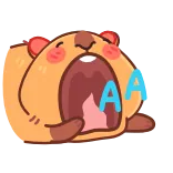 😮 AA yawning, bear, cute, cartoon, animal, sleepy telegram sticker