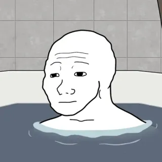 🚿 meme, wojak, sad, bath, expressionless telegram sticker