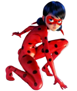 😒 Ladybug Miraculous: Tales of Ladybug & Cat Noir Божья коровка, Леди Баг и Супер-Кот, Супергерой, Мультфильм, Анимация, Красный, Черный telegram sticker