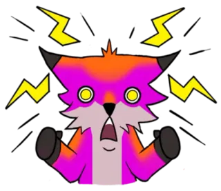 😰 renard dessin animé, choqué, éclair, sticker animal, surpris whatsapp sticker