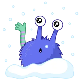 ❄️ 怪物, 雪, 冬天, 可爱, 卡通 telegram sticker