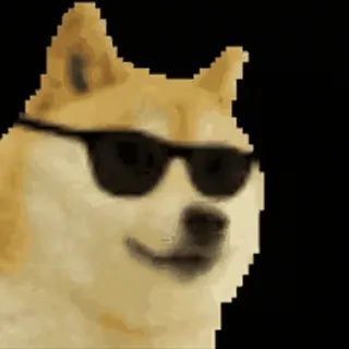 😎 Doge doge, pies, okulary przeciwsłoneczne, mem, fajny, mem internetowy telegram sticker