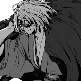 🪄 Anime, Manga, Personnage, Noir et blanc whatsapp sticker