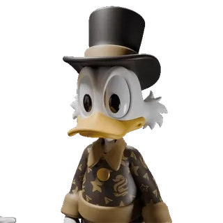 💲 Scrooge McDuck Sknerus McKwacz, Disney, Kreskówka, Kaczor, Cylinder, Animacja whatsapp sticker