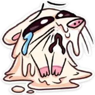 😭 triste, pleurer, dessin animé, ange, mignon telegram sticker