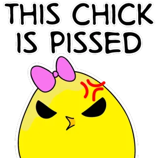 😡 THIS CHICK IS PISSED angry, chicken, cartoon, pissed, chick telegram sticker