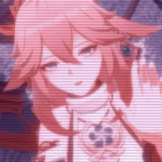 🌟 Yae Miko Genshin Impact Anime, Personnage, Yae Miko, Genshin Impact, Renard, Oreilles, Cheveux Roses whatsapp sticker