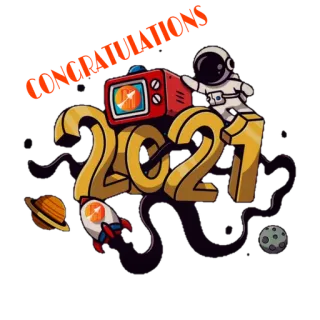 🙏 CONGRATULATIONS congratulations, rocket, astronaut, space, 2021, celebration telegram sticker